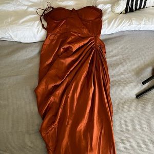 Rust Satin Medium Dress